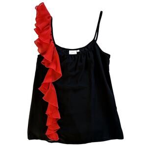 Y2K FASHION SPY BLACK AND RED CAMI TANK - Size Small